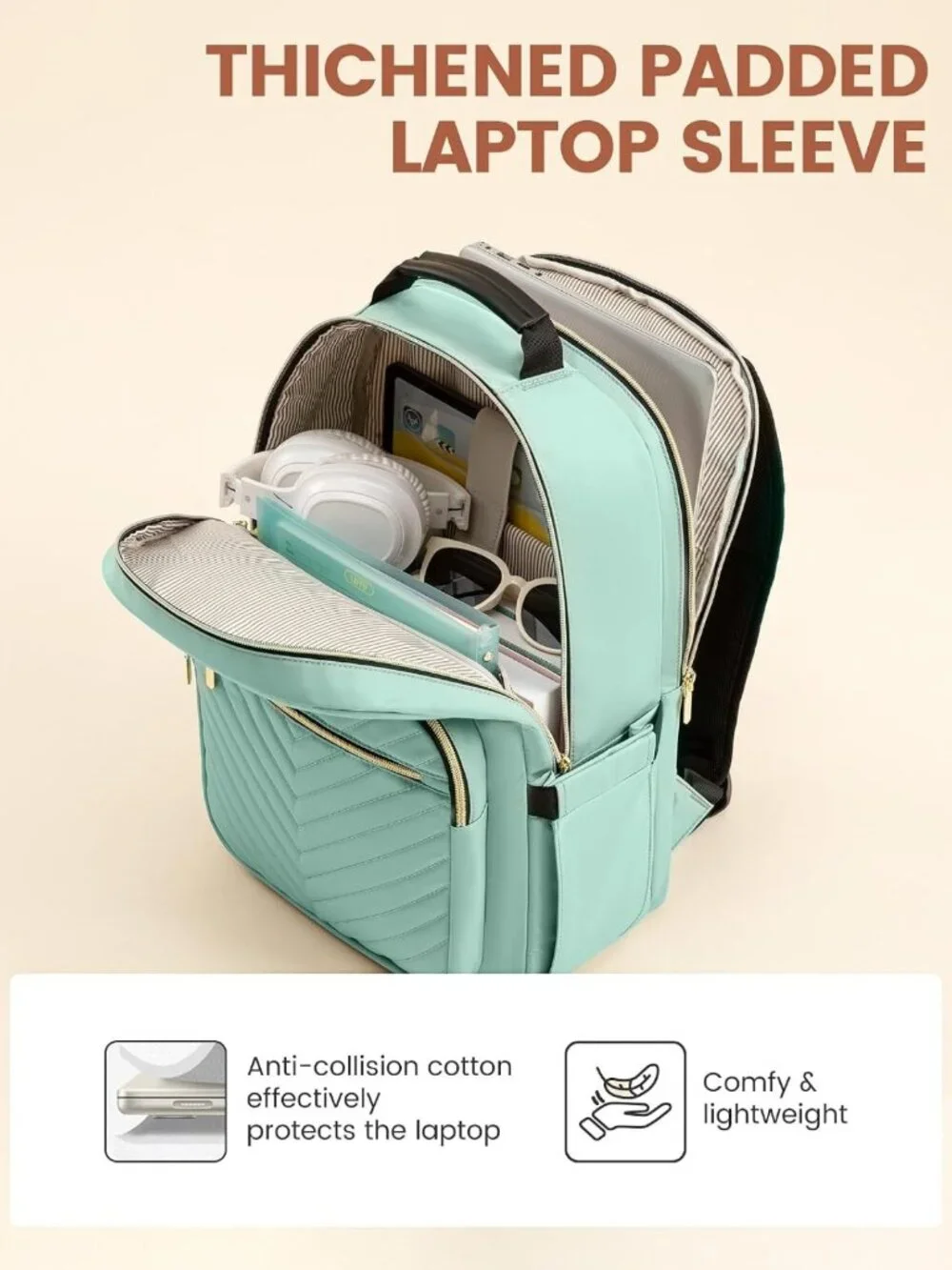 Stylish Quilted Laptop Backpack for Women | Work, Travel & College Bag
